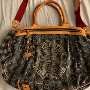 Louis Vuitton denim Porte epaule cruise cabas bag
